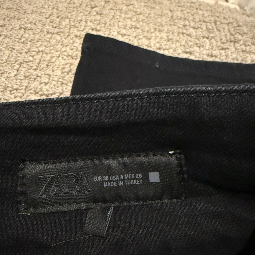 Zara Black Women's Boot Cut Jeans with Studs - Picture 3 of 3